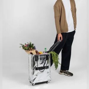 HULKEN Signature Silver Rolling Tote Bag with Handle